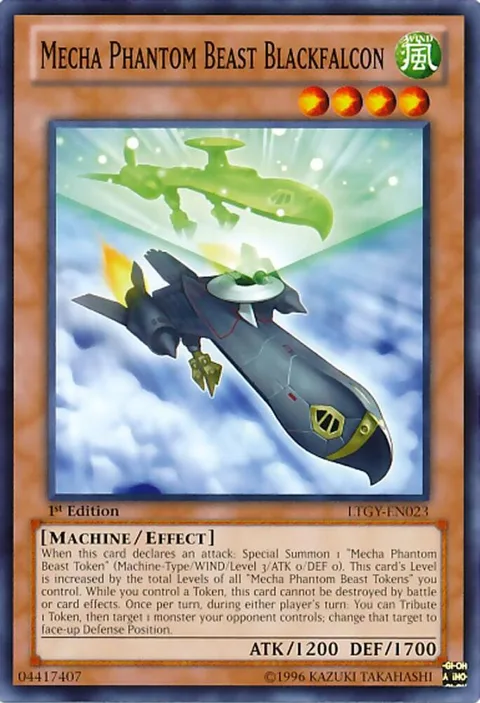 Mecha Phantom Beast Blackfalcon LTGY-EN023 1st Edition Yu-Gi-Oh card from Lord of the Tachyon Galaxy