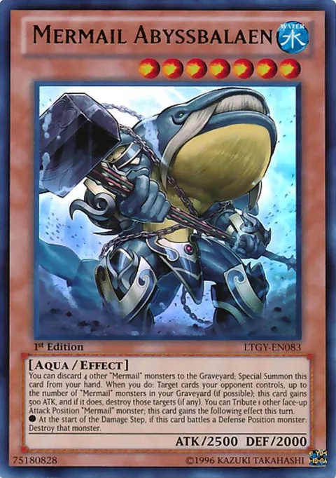 Mermail Abyssbalaen LTGY-EN083 1st Edition Yu-Gi-Oh card from Lord of the Tachyon Galaxy