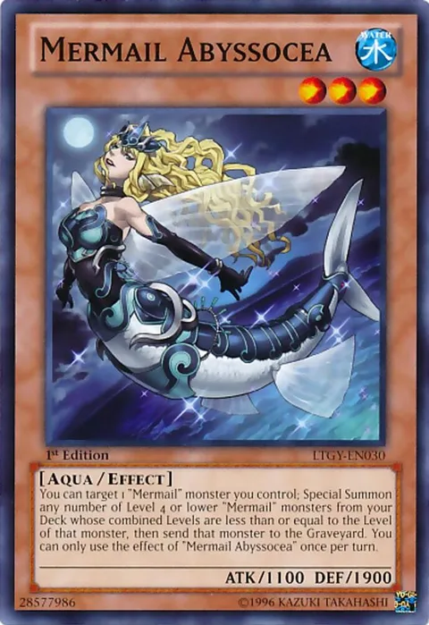 Mermail Abyssocea LTGY-EN030 Unlimited Yu-Gi-Oh card from Lord of the Tachyon Galaxy