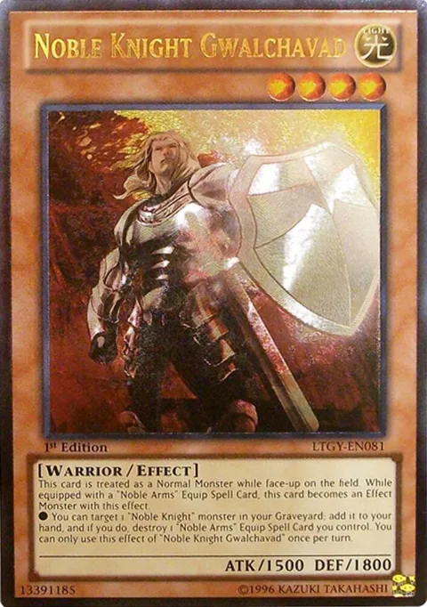 Noble Knight Gwalchavad Ultimate Rare LTGY-EN081 1st Edition Yu-Gi-Oh card from Lord of the Tachyon Galaxy