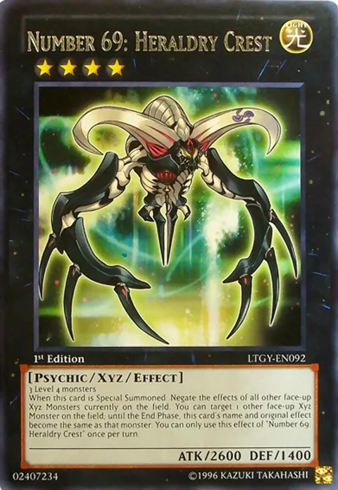Number 69: Heraldry Crest LTGY-EN092 Unlimited Yu-Gi-Oh card from Lord of the Tachyon Galaxy