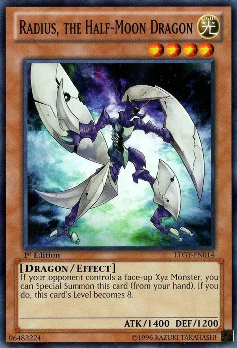 Radius, the Half-Moon Dragon LTGY-EN014 1st Edition Yu-Gi-Oh card from Lord of the Tachyon Galaxy