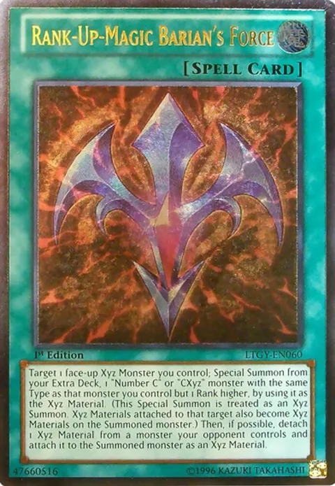Rank-Up-Magic Barian's Force Ultimate Rare LTGY-EN060 Unlimited Yu-Gi-Oh card from Lord of the Tachyon Galaxy