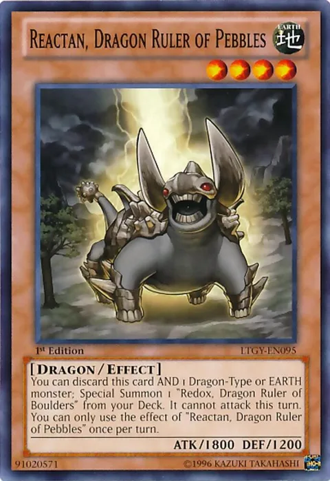 Reactan, Dragon Ruler of Pebbles LTGY-EN095 Unlimited Yu-Gi-Oh card from Lord of the Tachyon Galaxy