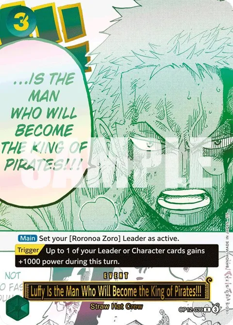Luffy Is the Man Who Will Become the King of Pirates!!! Japanese Version 3rd Anniversary Set OP12-039 One Piece card from One Piece Promotion Cards