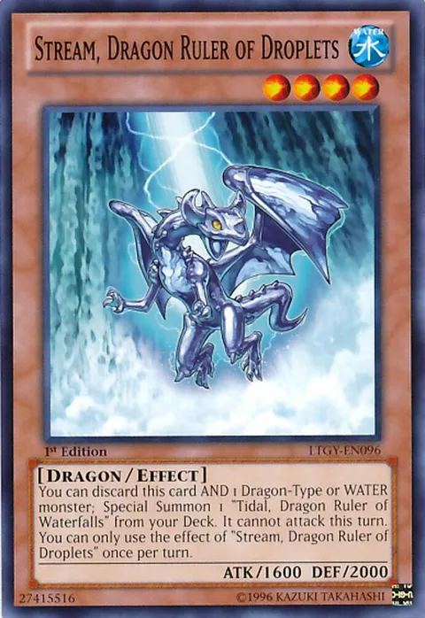 Stream, Dragon Ruler of Droplets LTGY-EN096 1st Edition Yu-Gi-Oh card from Lord of the Tachyon Galaxy