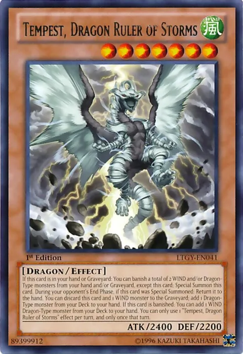 Tempest, Dragon Ruler of Storms LTGY-EN041 Unlimited Yu-Gi-Oh card from Lord of the Tachyon Galaxy