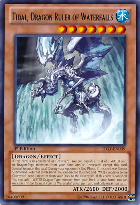 Tidal, Dragon Ruler of Waterfalls LTGY-EN039 1st Edition Yu-Gi-Oh card from Lord of the Tachyon Galaxy