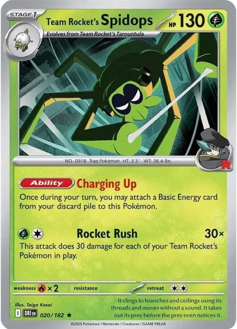 Team Rocket's Spidops #020/182 Pokémon card from Deck Exclusives