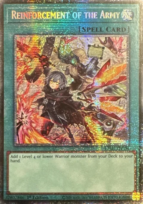 Reinforcement of the Army Alt Art Starlight Rare L26D-ENS08 Yu-Gi-Oh card from Legendary Modern Decks 2026