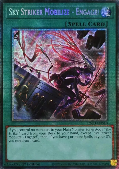 Sky Striker Mobilize - Engage! Alt Art Starlight Rare L26D-ENS10 Yu-Gi-Oh card from Legendary Modern Decks 2026