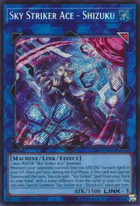 Sky Striker Ace - Shizuku Alt Art Secret Rare L26D-ENS26 Yu-Gi-Oh card from Legendary Modern Decks 2026