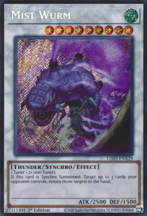 Mist Wurm Secret Rare L26D-ENX29 Yu-Gi-Oh card from Legendary Modern Decks 2026
