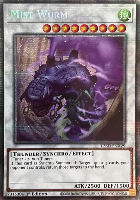 Mist Wurm Starlight Rare L26D-ENX29 Yu-Gi-Oh card from Legendary Modern Decks 2026
