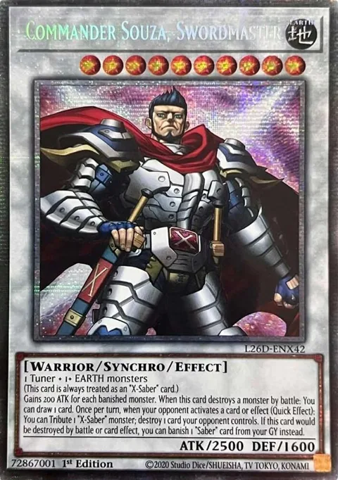 Commander Souza, Swordmaster Starlight Rare L26D-ENX42 Yu-Gi-Oh card from Legendary Modern Decks 2026
