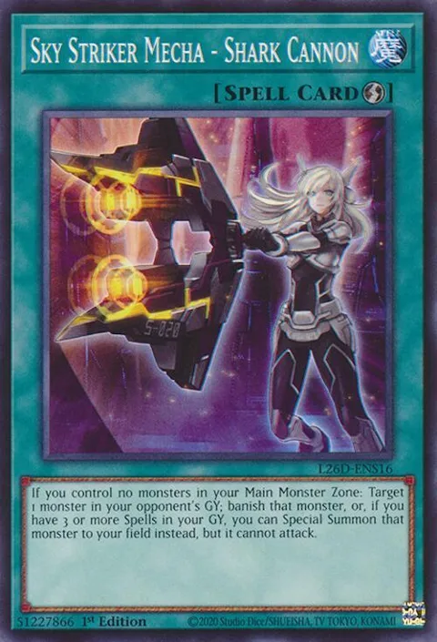 Sky Striker Mecha - Shark Cannon L26D-ENS16 Yu-Gi-Oh card from Legendary Modern Decks 2026