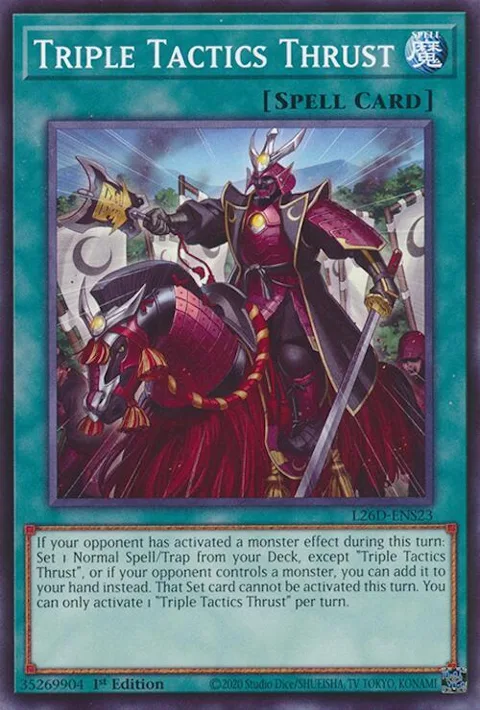 Triple Tactics Thrust L26D-ENS23 Yu-Gi-Oh card from Legendary Modern Decks 2026