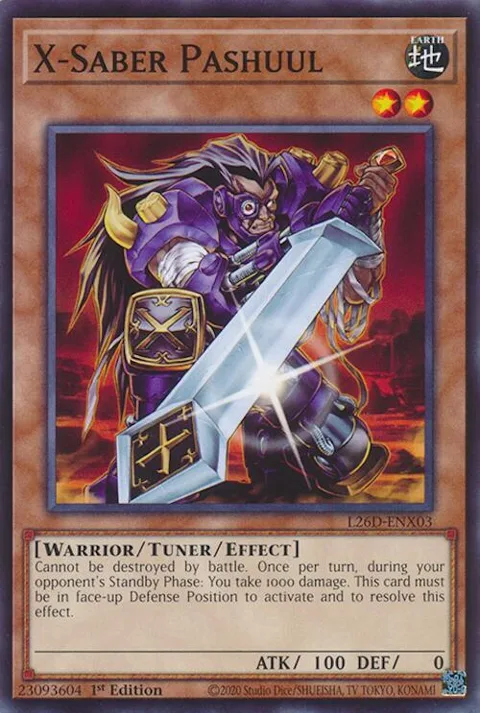 X-Saber Pashuul L26D-ENX03 Yu-Gi-Oh card from Legendary Modern Decks 2026