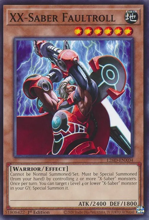 XX-Saber Faultroll L26D-ENX04 Yu-Gi-Oh card from Legendary Modern Decks 2026
