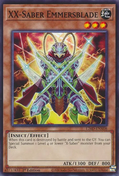 XX-Saber Emmersblade L26D-ENX08 Yu-Gi-Oh card from Legendary Modern Decks 2026
