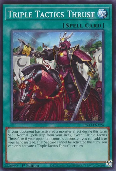Triple Tactics Thrust L26D-ENX24 Yu-Gi-Oh card from Legendary Modern Decks 2026