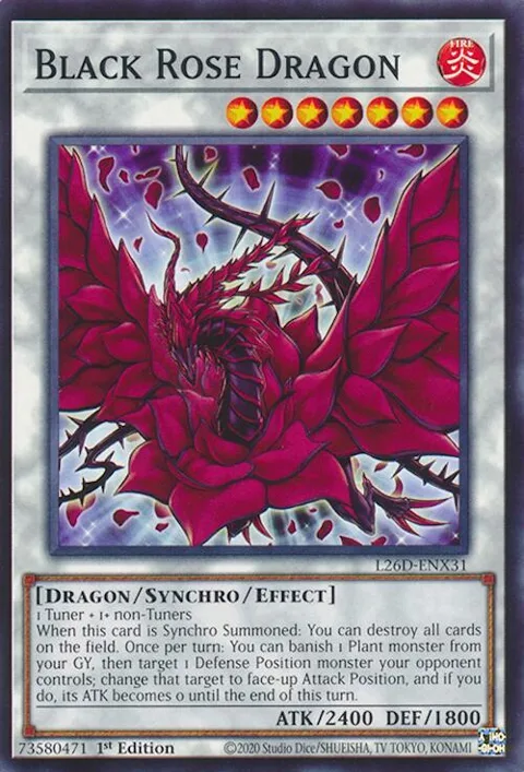 Black Rose Dragon L26D-ENX31 Yu-Gi-Oh card from Legendary Modern Decks 2026