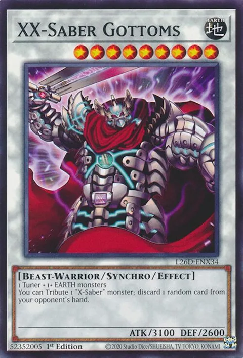 XX-Saber Gottoms L26D-ENX34 Yu-Gi-Oh card from Legendary Modern Decks 2026
