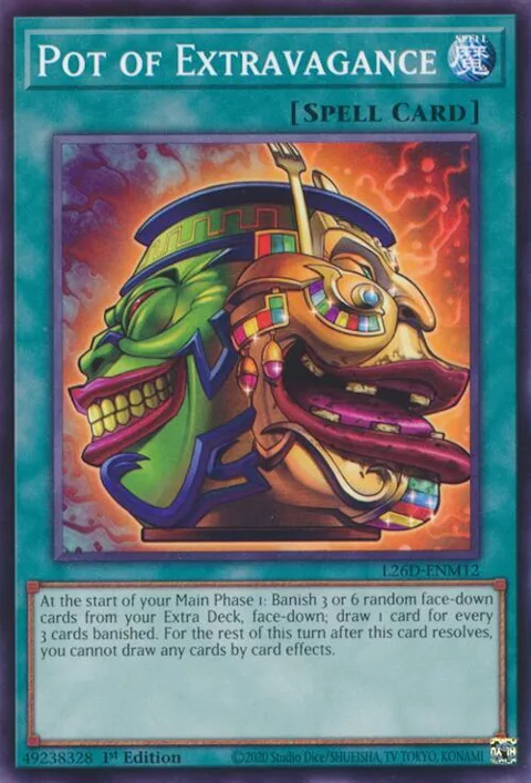 Pot of Extravagance L26D-ENM12 Yu-Gi-Oh card from Legendary Modern Decks 2026