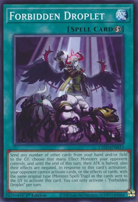 Forbidden Droplet L26D-ENM13 Yu-Gi-Oh card from Legendary Modern Decks 2026