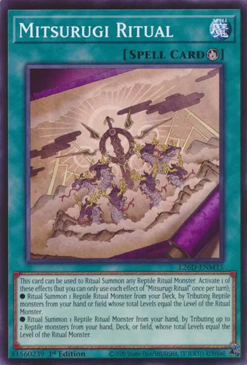 Mitsurugi Ritual L26D-ENM15 Yu-Gi-Oh card from Legendary Modern Decks 2026