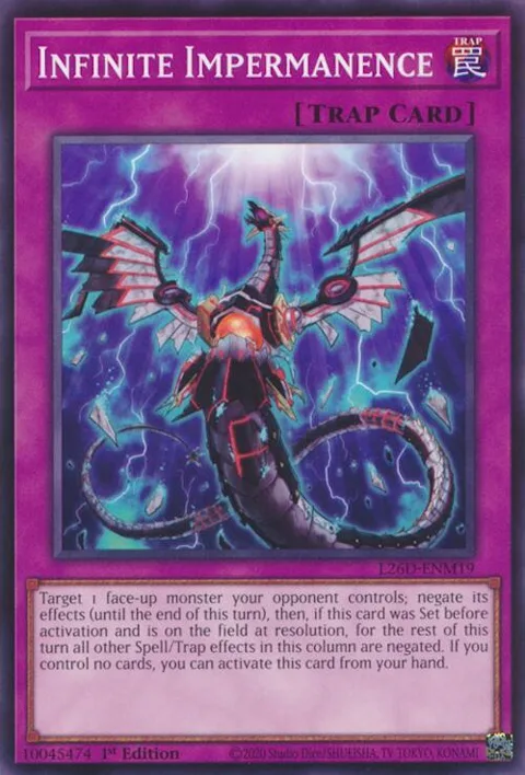 Infinite Impermanence L26D-ENM19 Yu-Gi-Oh card from Legendary Modern Decks 2026