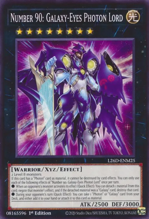 Number 90: Galaxy-Eyes Photon Lord L26D-ENM25 Yu-Gi-Oh card from Legendary Modern Decks 2026