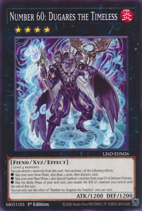 Number 60: Dugares the Timeless L26D-ENM26 Yu-Gi-Oh card from Legendary Modern Decks 2026