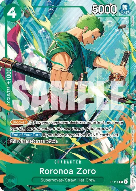 Roronoa Zoro P-114 One Piece card from One Piece Promotion Cards