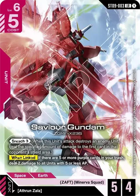 Saviour Gundam ST09-003 Gundam card from Starter Deck 09: Destiny Ignition
