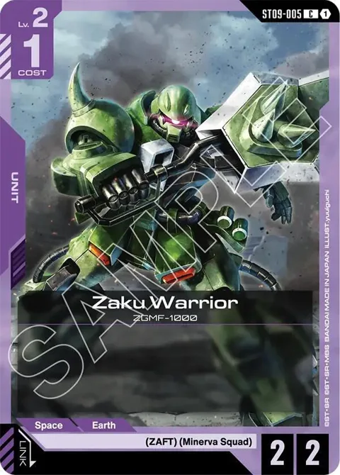 Zaku Warrior ST09-005 Gundam card from Starter Deck 09: Destiny Ignition