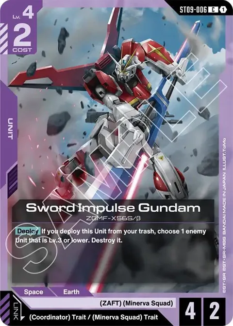 Sword Impulse Gundam ST09-006 Gundam card from Starter Deck 09: Destiny Ignition
