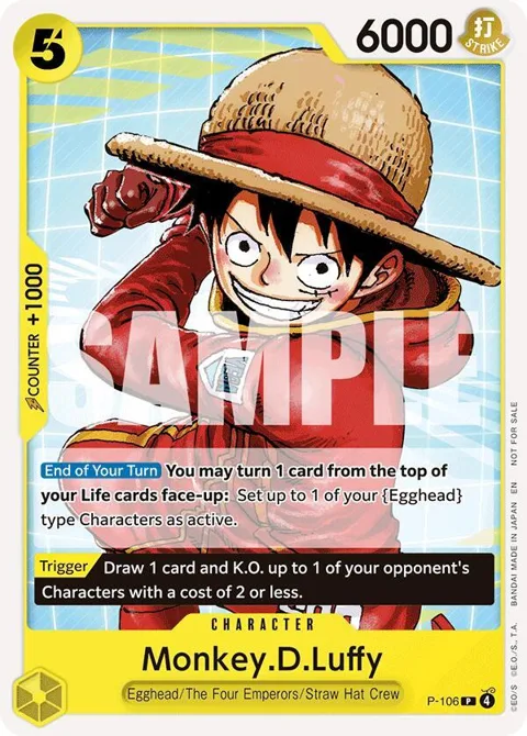Monkey.D.Luffy Tournament Pack 2026 Vol. 2 P-106 One Piece card from One Piece Promotion Cards