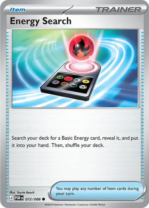 Energy Search #072/088 Reverse Holofoil Pokémon card from Perfect Order