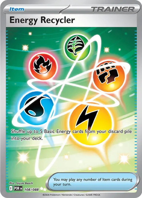 Energy Recycler #108/088 Holofoil Pokémon card from Perfect Order