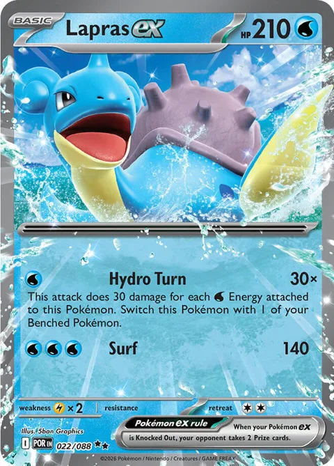 Lapras ex #022/088 Holofoil Pokémon card from Perfect Order