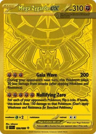 Mega Zygarde ex #124/088 Holofoil Pokémon card from Perfect Order