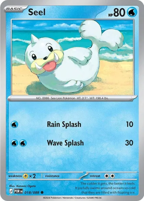 Seel #018/088 Pokémon card from Perfect Order