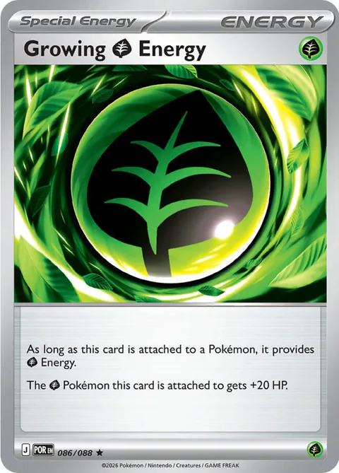 Growing Grass Energy #086/088 Reverse Holofoil Pokémon card from Perfect Order