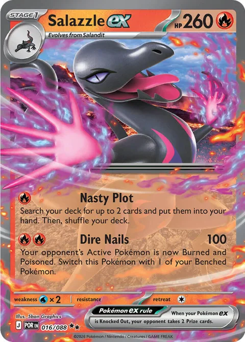 Salazzle ex #016/088 Holofoil Pokémon card from Perfect Order