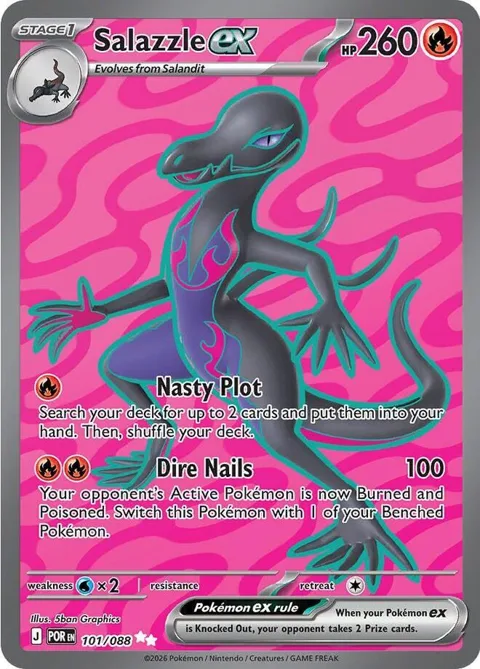 Salazzle ex #101/088 Holofoil Pokémon card from Perfect Order