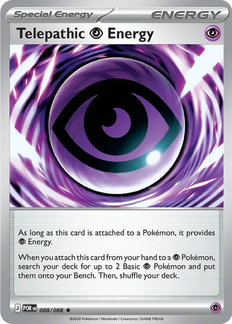 Telepathic Psychic Energy #088/088 Holofoil Pokémon card from Perfect Order