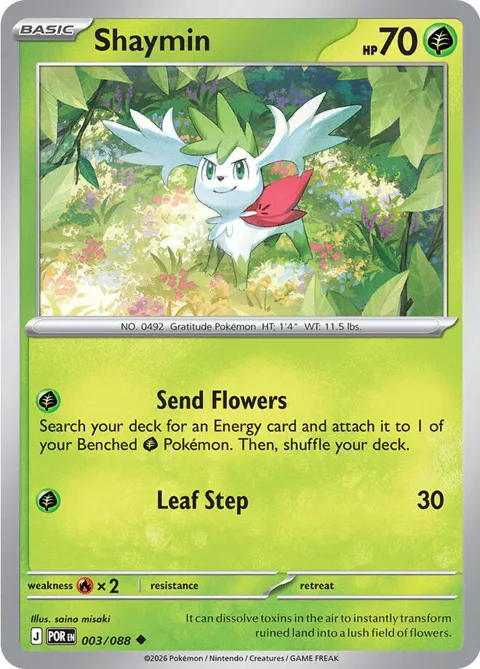 Shaymin #003/088 Reverse Holofoil Pokémon card from Perfect Order