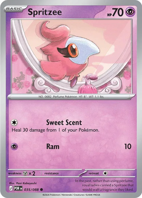 Spritzee #035/088 Pokémon card from Perfect Order