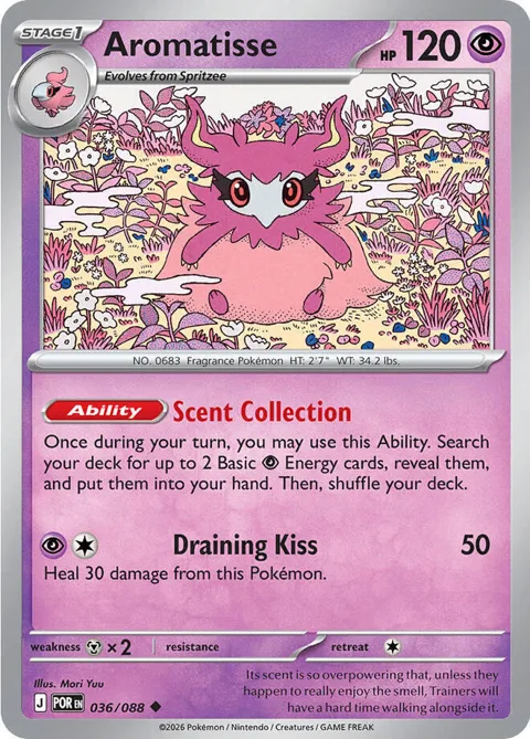 Aromatisse #036/088 Reverse Holofoil Pokémon card from Perfect Order